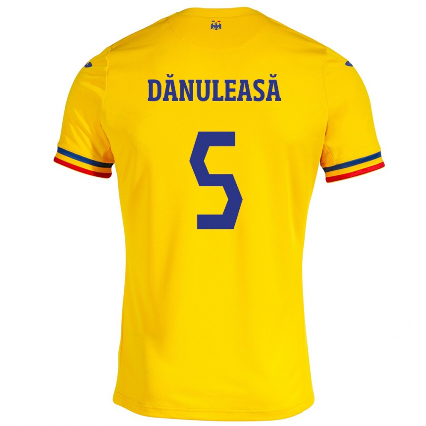 Kids Football Romania Gabriel Dănuleasă #5 Yellow Home Jersey 24-26 T-Shirt Uk