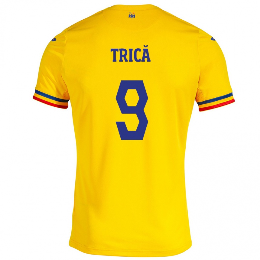 Kids Football Romania Atanas Trică #9 Yellow Home Jersey 24-26 T-Shirt Uk