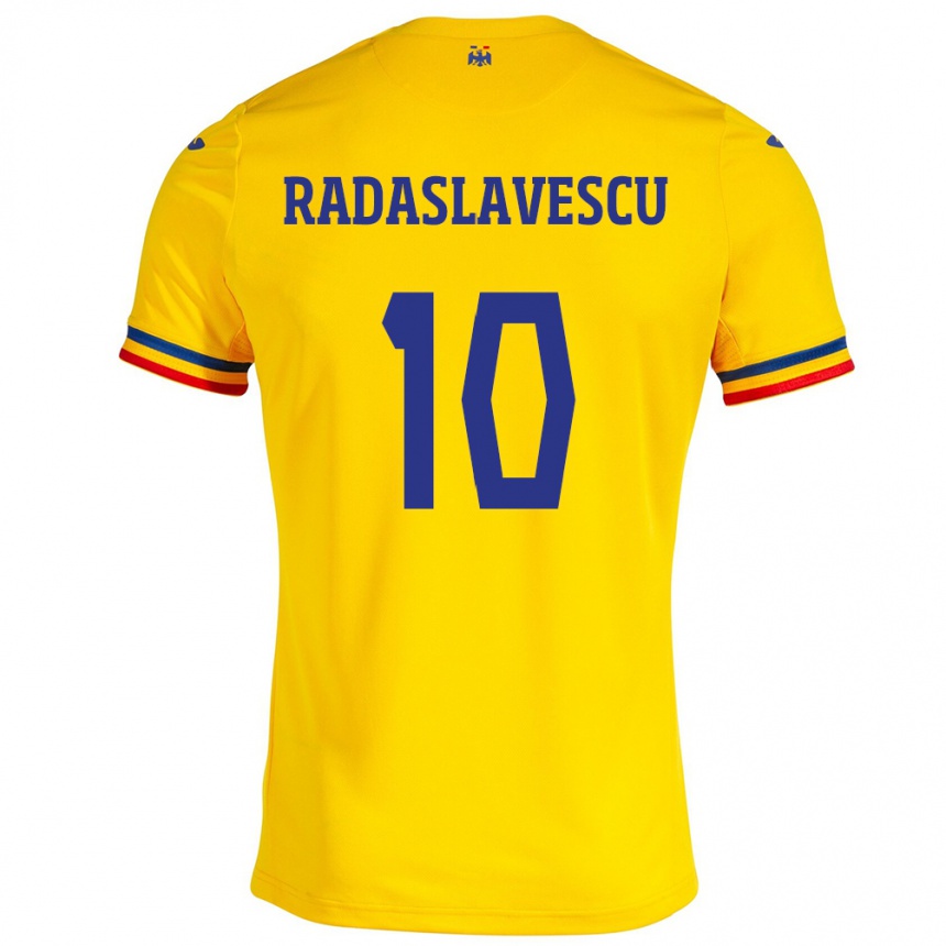 Kids Football Romania Eduard Radaslavescu #10 Yellow Home Jersey 24-26 T-Shirt Uk