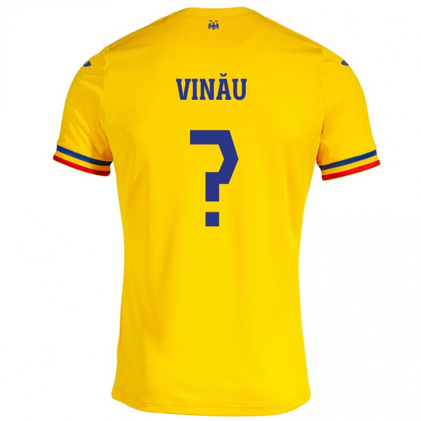 Kids Football Romania Eric Vînău #0 Yellow Home Jersey 24-26 T-Shirt Uk