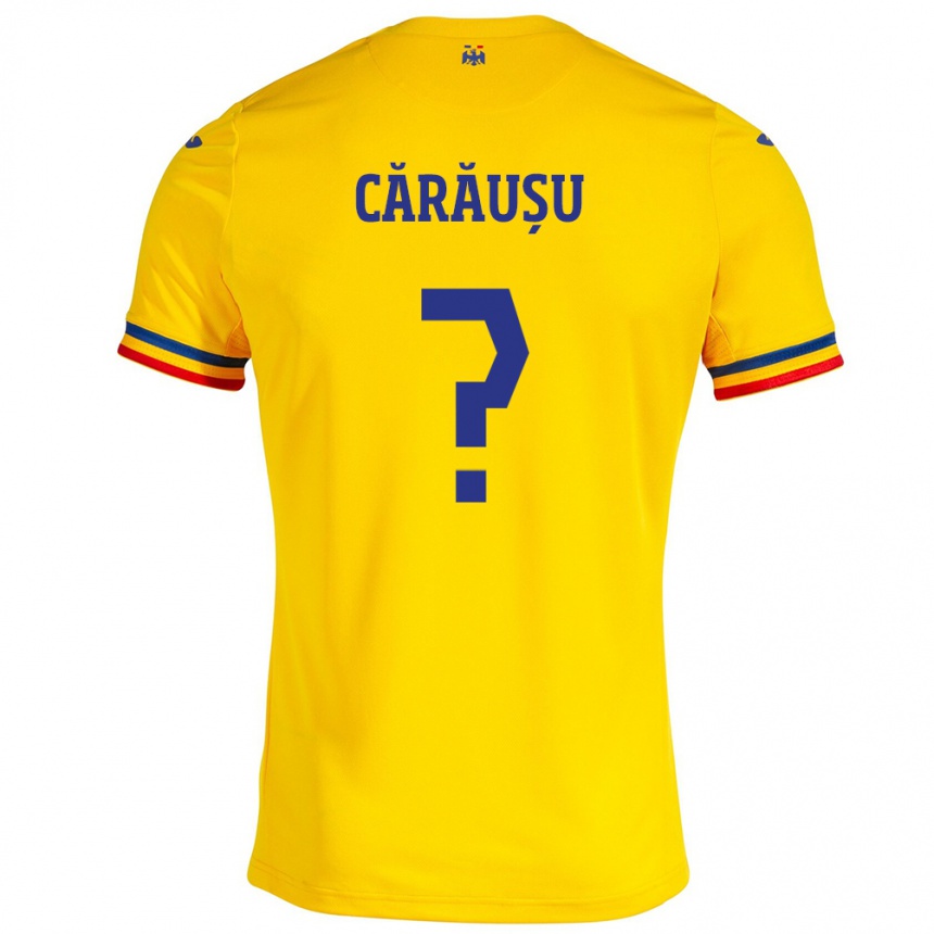 Kids Football Romania Codrin Cărăușu #0 Yellow Home Jersey 24-26 T-Shirt Uk