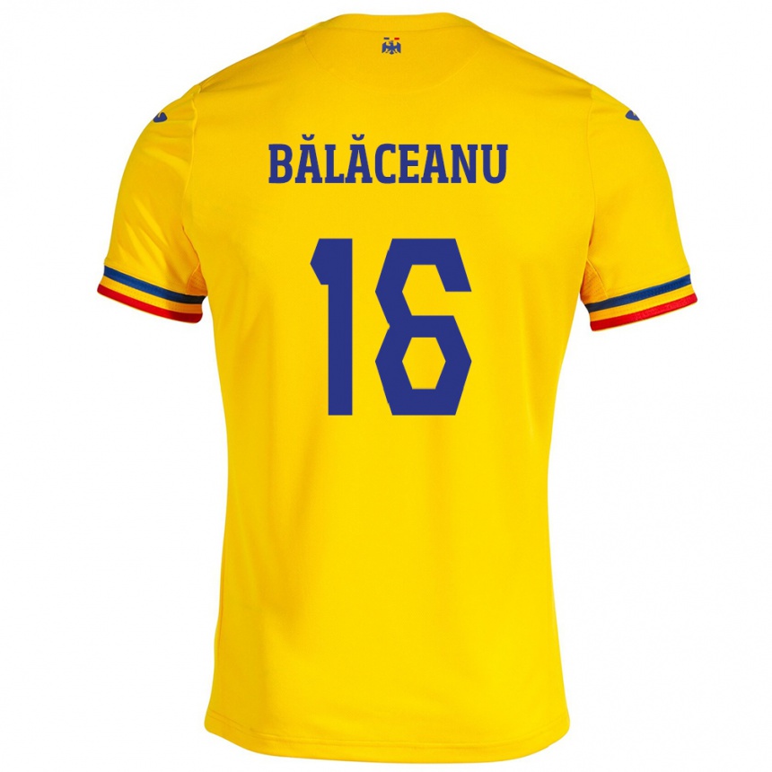 Kids Football Romania Ioana Bălăceanu #16 Yellow Home Jersey 24-26 T-Shirt Uk