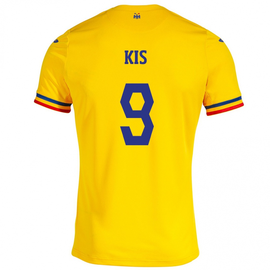 Kids Football Romania Anita Kis #9 Yellow Home Jersey 24-26 T-Shirt Uk