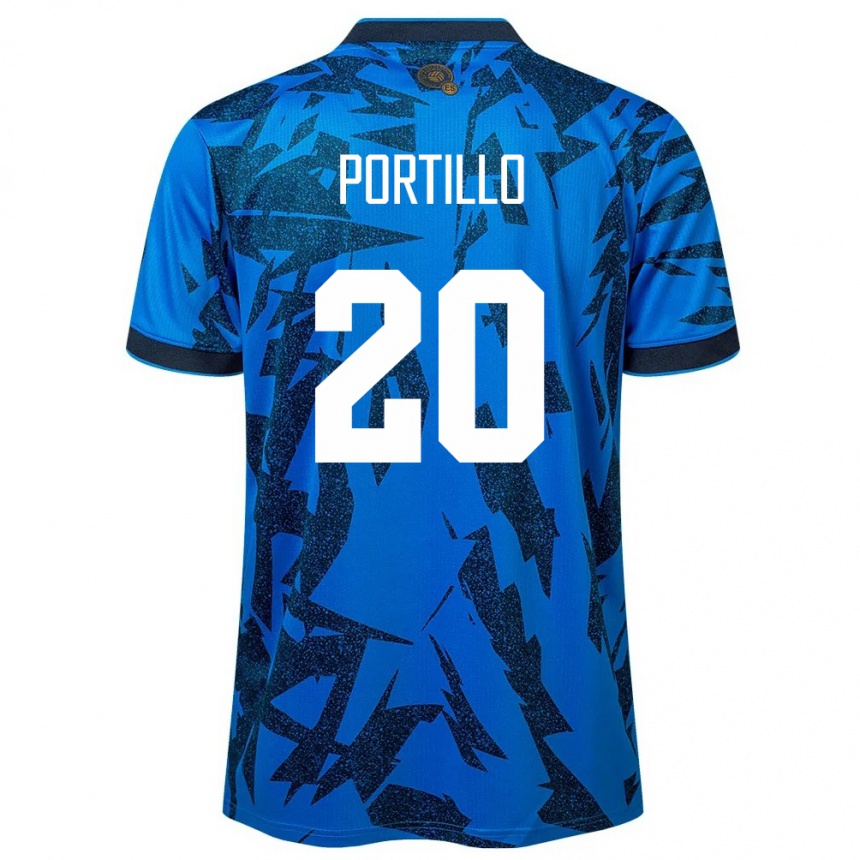 Kids Football El Salvador Isaac Portillo #20 Blue Home Jersey 24-26 T-Shirt Uk