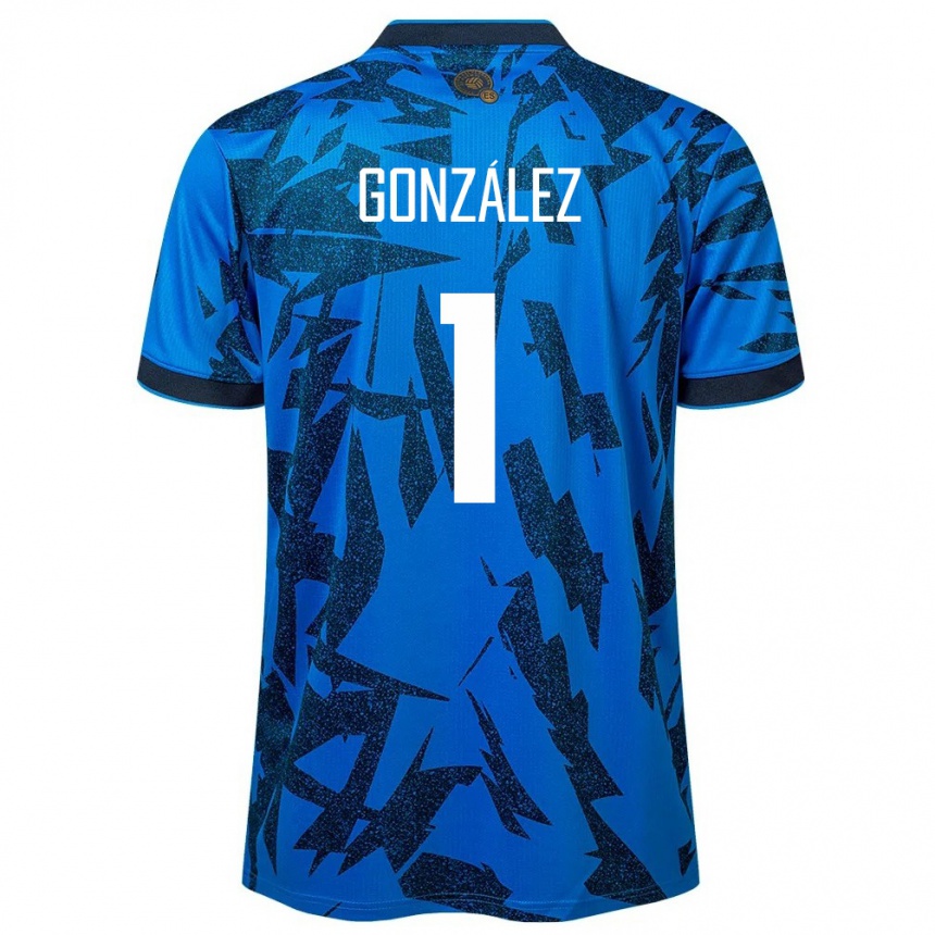 Kids Football El Salvador Mario González #1 Blue Home Jersey 24-26 T-Shirt Uk