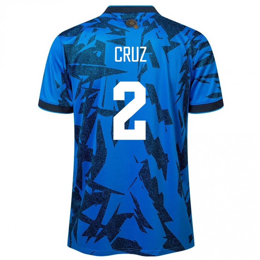 Kids Football El Salvador Melvin Cruz #2 Blue Home Jersey 24-26 T-Shirt Uk