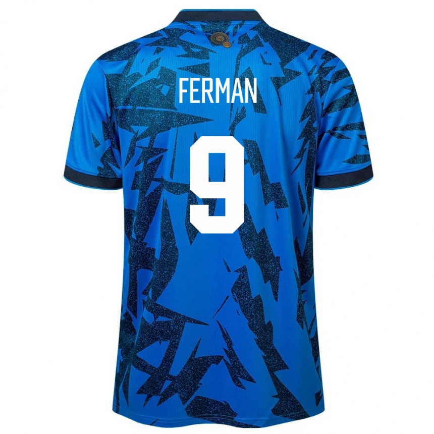 Kids Football El Salvador Javier Ferman #9 Blue Home Jersey 24-26 T-Shirt Uk