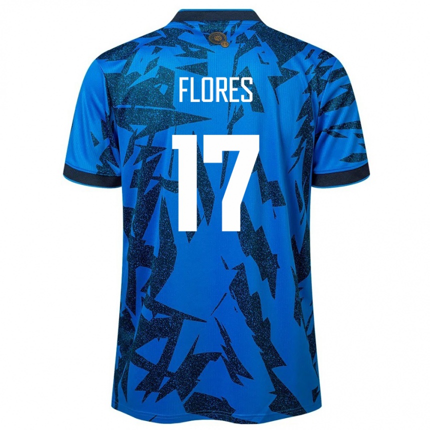 Kids Football El Salvador Diego Flores #17 Blue Home Jersey 24-26 T-Shirt Uk