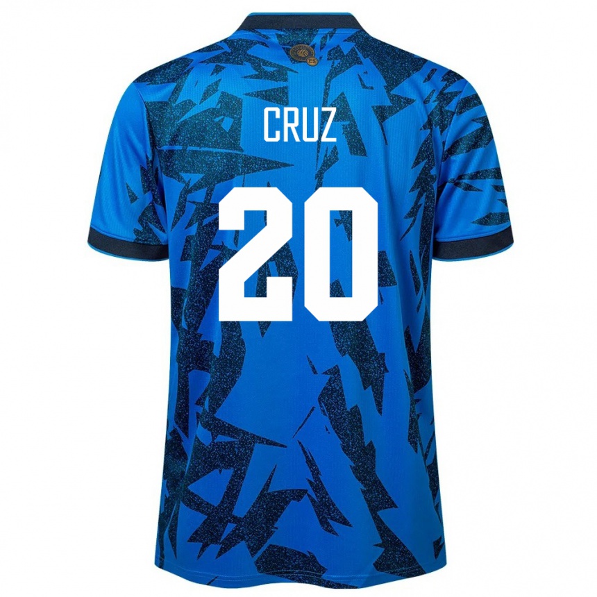 Kids Football El Salvador Jorge Cruz #20 Blue Home Jersey 24-26 T-Shirt Uk