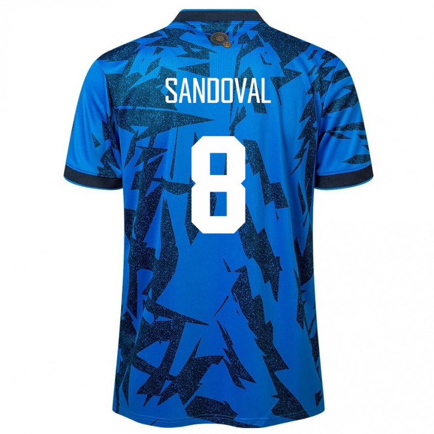 Kids Football El Salvador Emerson Sandoval #8 Blue Home Jersey 24-26 T-Shirt Uk