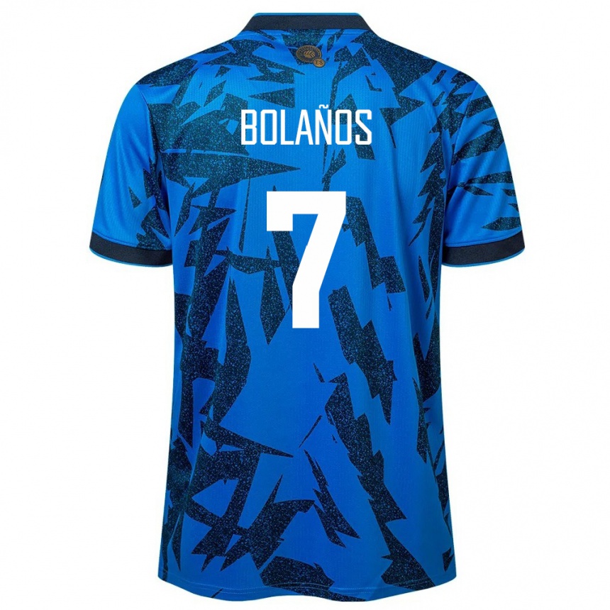 Kids Football El Salvador Javier Bolaños #7 Blue Home Jersey 24-26 T-Shirt Uk