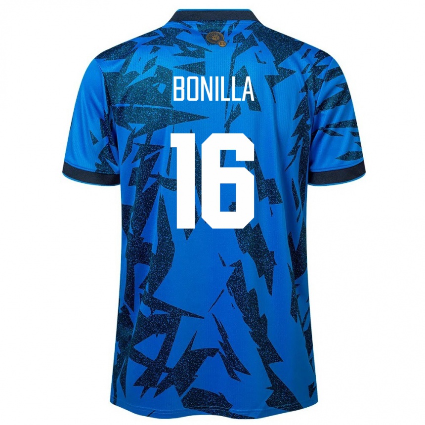 Kids Football El Salvador Elmer Bonilla #16 Blue Home Jersey 24-26 T-Shirt Uk