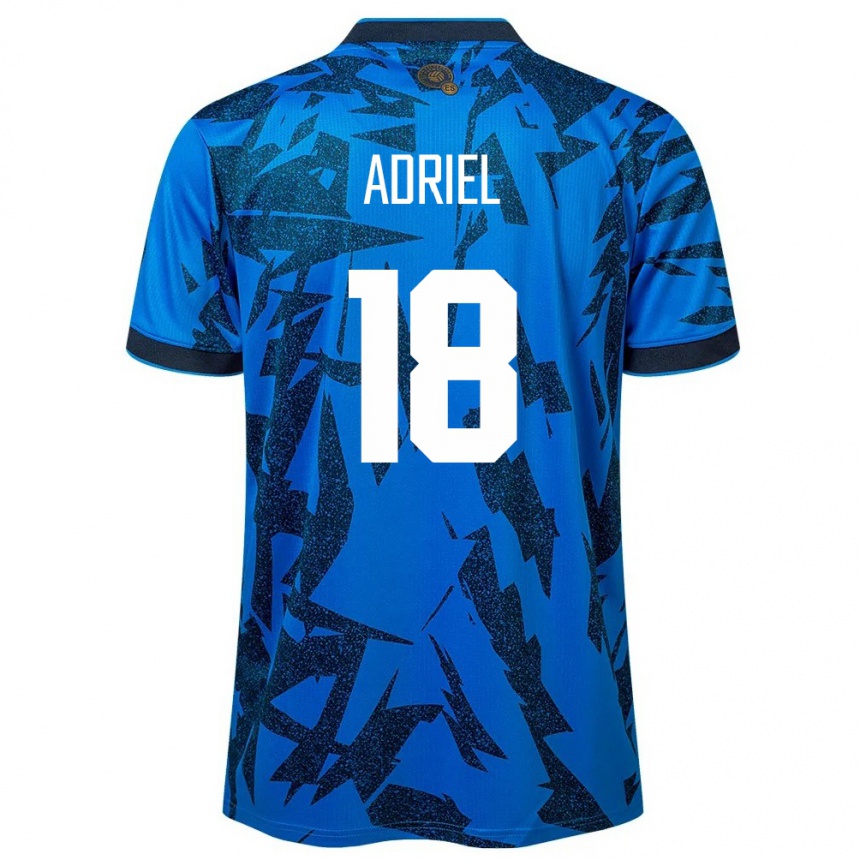 Kids Football El Salvador Adriel Martínez #18 Blue Home Jersey 24-26 T-Shirt Uk