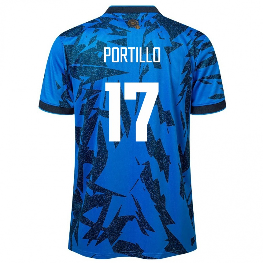 Kids Football El Salvador Anderson Portillo #17 Blue Home Jersey 24-26 T-Shirt Uk