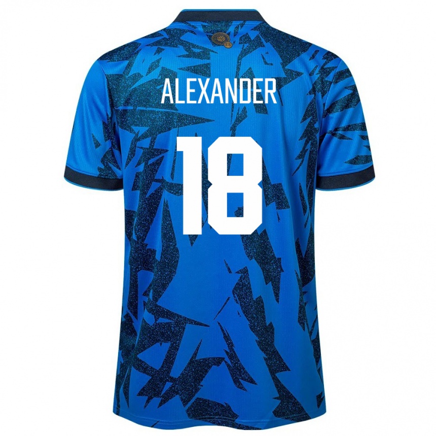 Kids Football El Salvador Alexander Aguilar #18 Blue Home Jersey 24-26 T-Shirt Uk