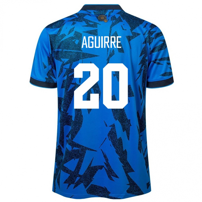 Kids Football El Salvador Jonathan Aguirre #20 Blue Home Jersey 24-26 T-Shirt Uk