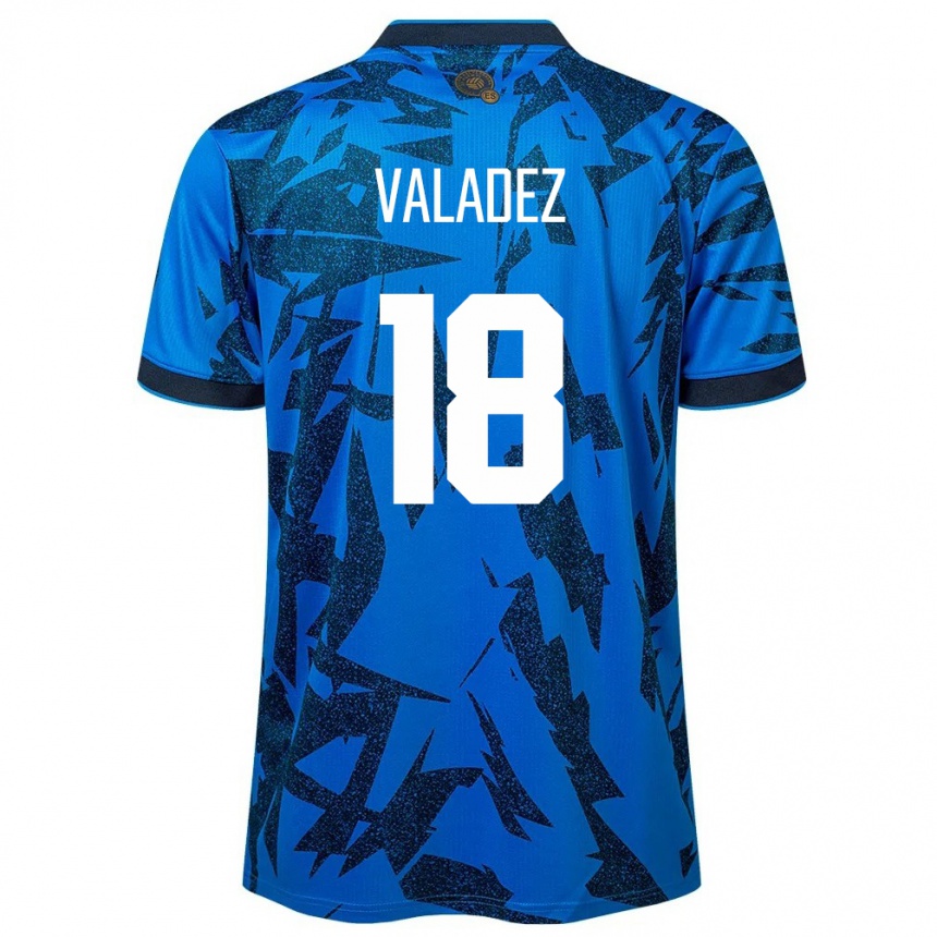 Kids Football El Salvador Samantha Valadez #18 Blue Home Jersey 24-26 T-Shirt Uk