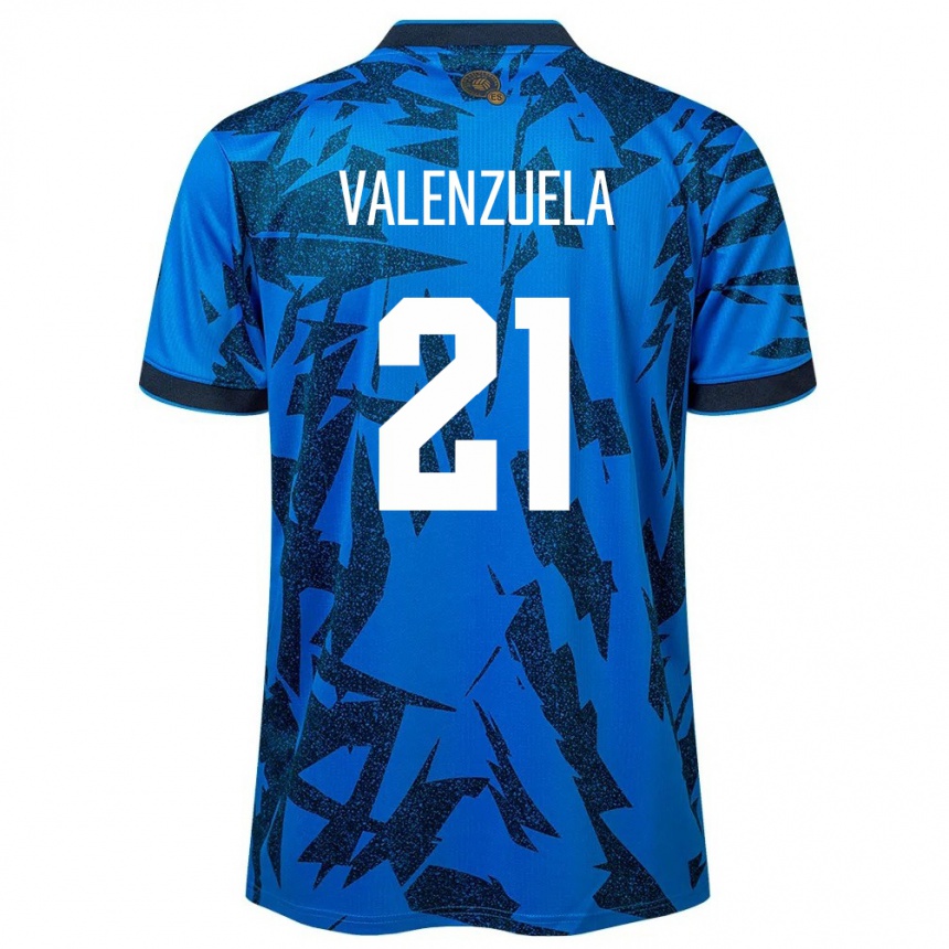 Kids Football El Salvador Ana Valenzuela #21 Blue Home Jersey 24-26 T-Shirt Uk