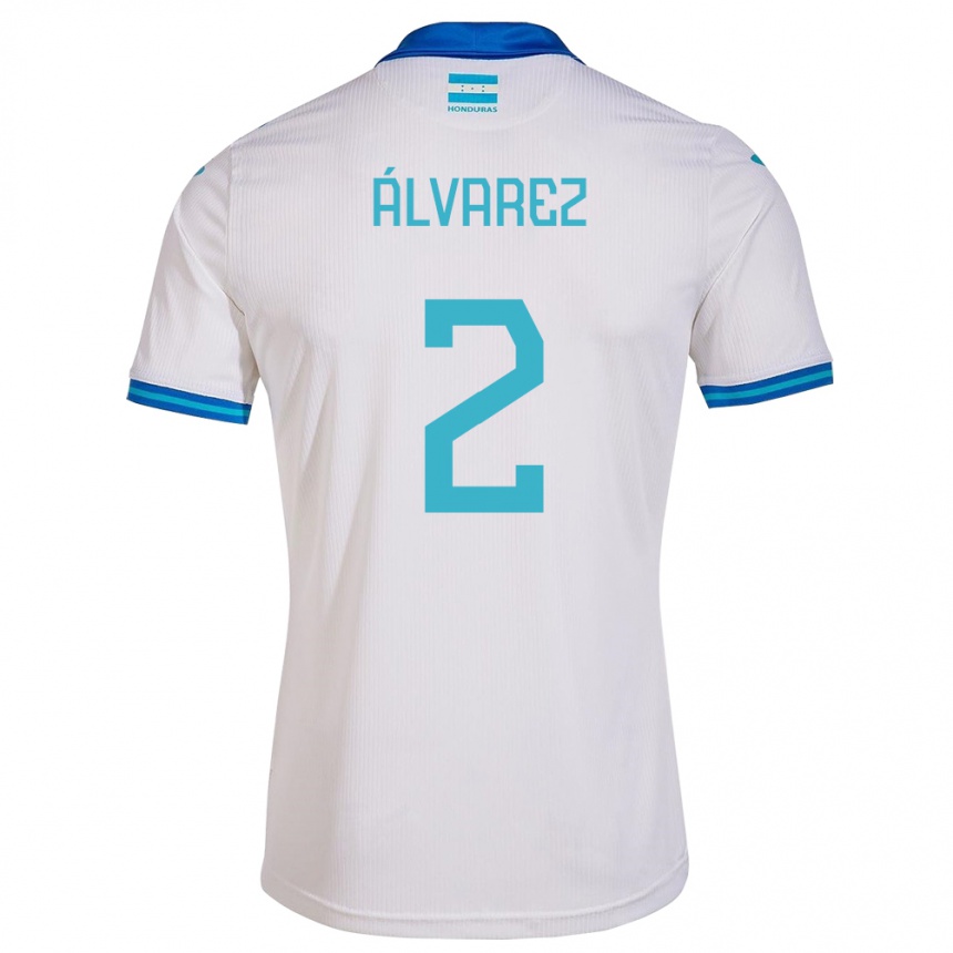 Kids Football Honduras Kevin Álvarez #2 White Home Jersey 24-26 T-Shirt Uk