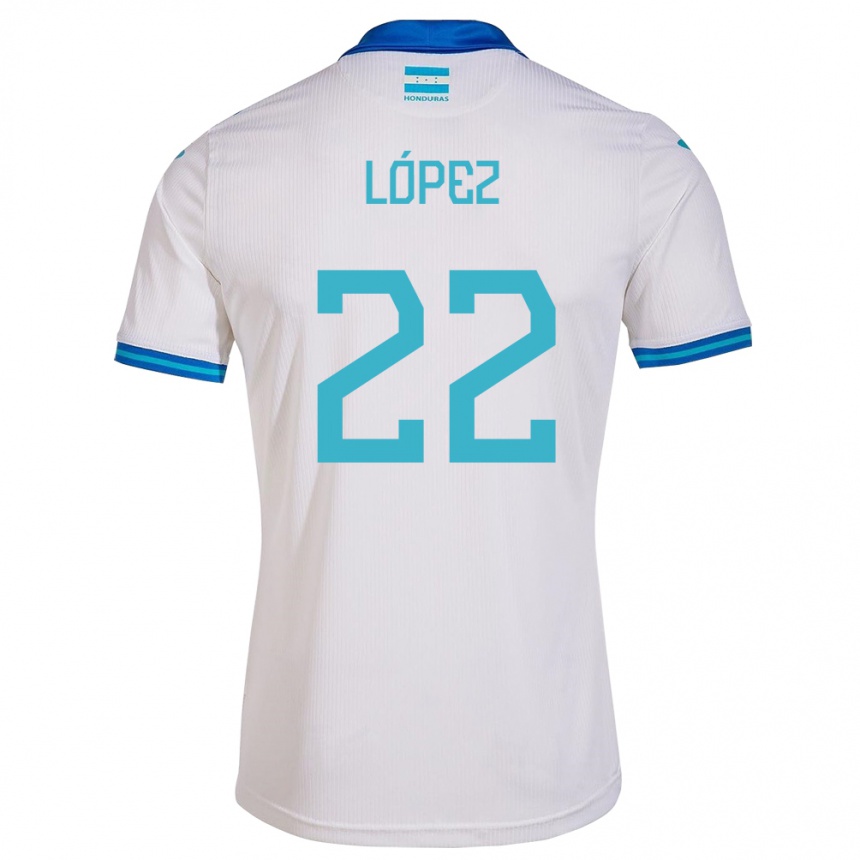 Kids Football Honduras Luis López #22 White Home Jersey 24-26 T-Shirt Uk