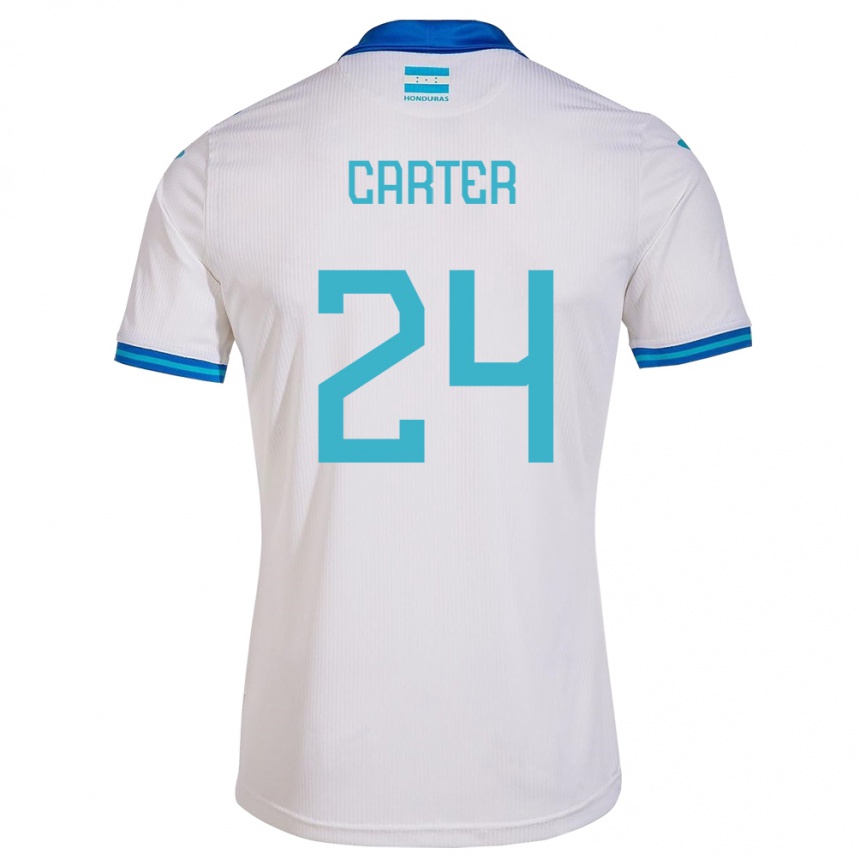 Kids Football Honduras Daniel Carter #24 White Home Jersey 24-26 T-Shirt Uk