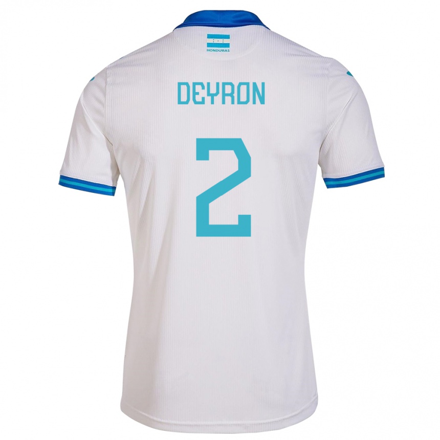 Kids Football Honduras Deyron Martínez #2 White Home Jersey 24-26 T-Shirt Uk