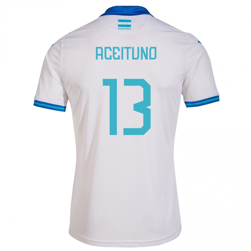 Kids Football Honduras Marco Aceituno #13 White Home Jersey 24-26 T-Shirt Uk