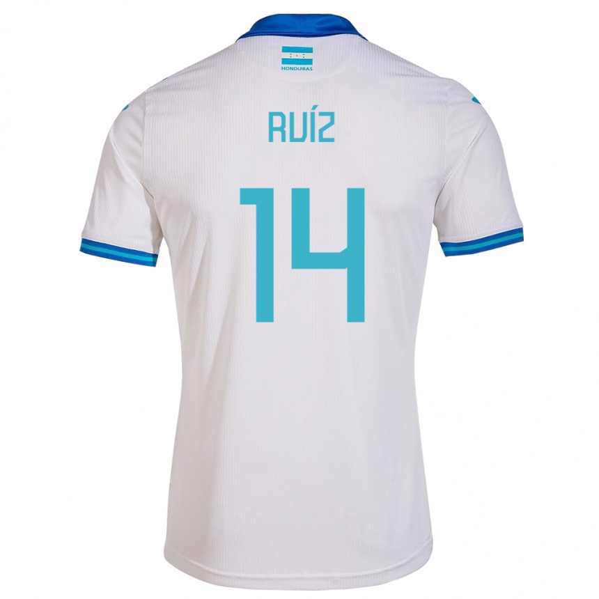 Kids Football Honduras David Ruíz #14 White Home Jersey 24-26 T-Shirt Uk