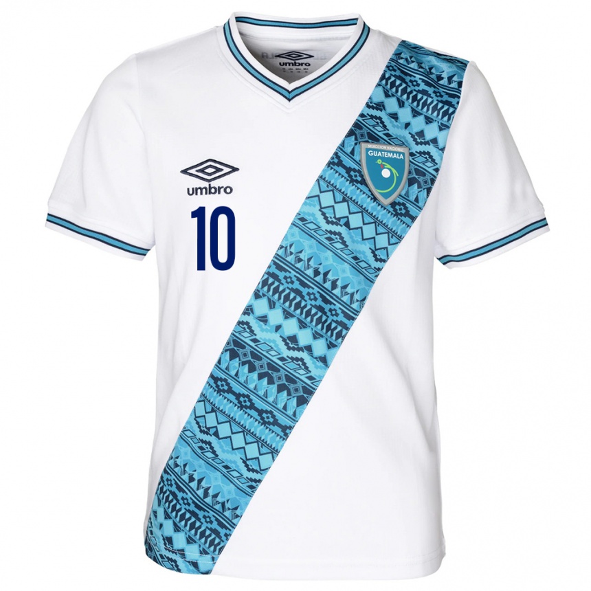 Kids Football Guatemala Andrea Álvarez #10 White Home Jersey 24-26 T-Shirt Uk