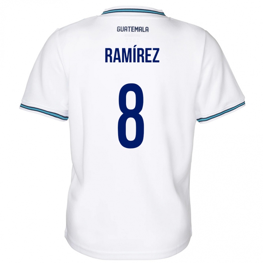 Kids Football Guatemala Dennis Ramírez #8 White Home Jersey 24-26 T-Shirt Uk