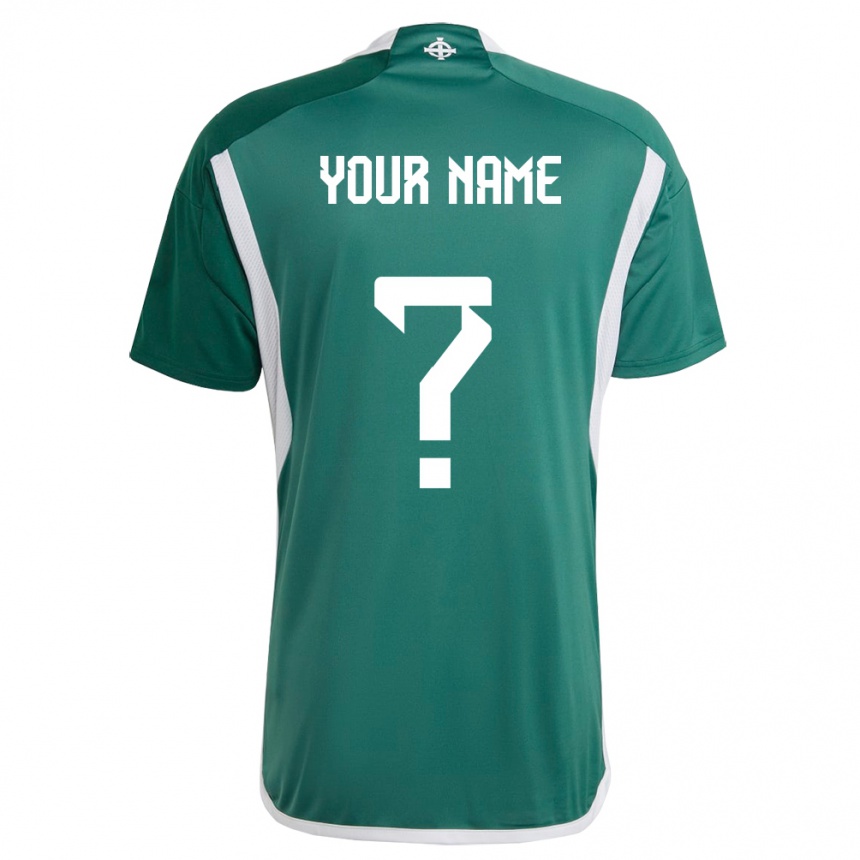 Kids Football Northern Ireland Your Name #0 Green Home Jersey 24-26 T-Shirt Uk