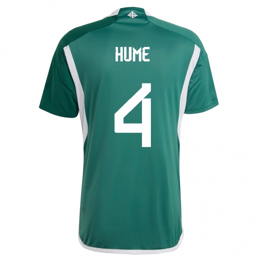 Kids Football Northern Ireland Trai Hume #4 Green Home Jersey 24-26 T-Shirt Uk