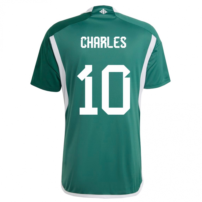 Kids Football Northern Ireland Dion Charles #10 Green Home Jersey 24-26 T-Shirt Uk