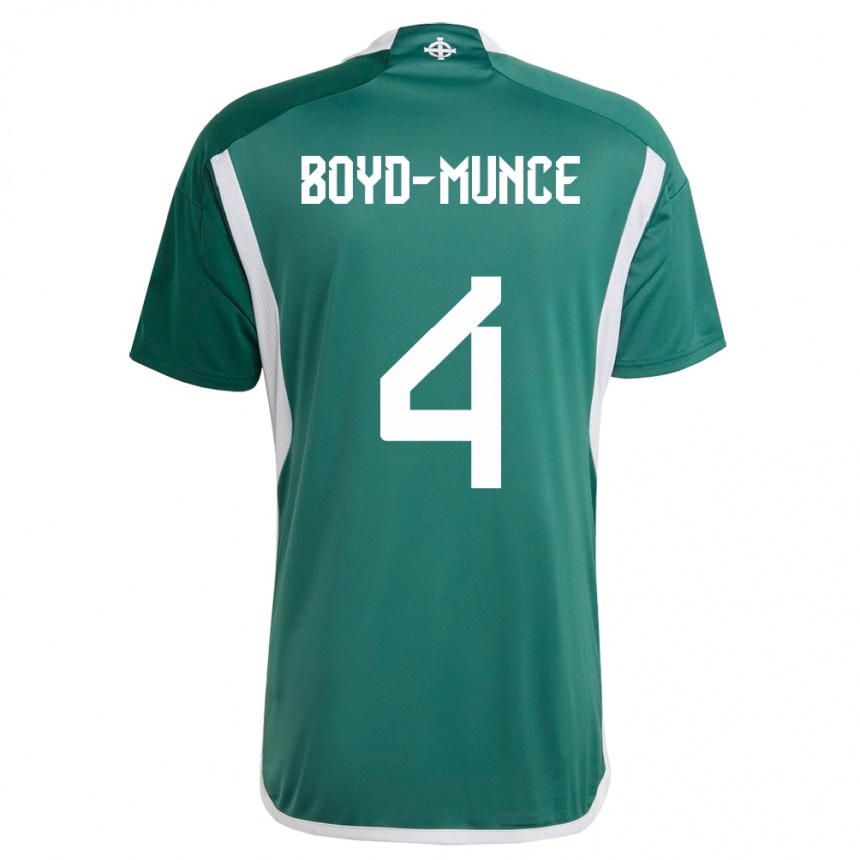 Kids Football Northern Ireland Caolan Boyd-Munce #4 Green Home Jersey 24-26 T-Shirt Uk