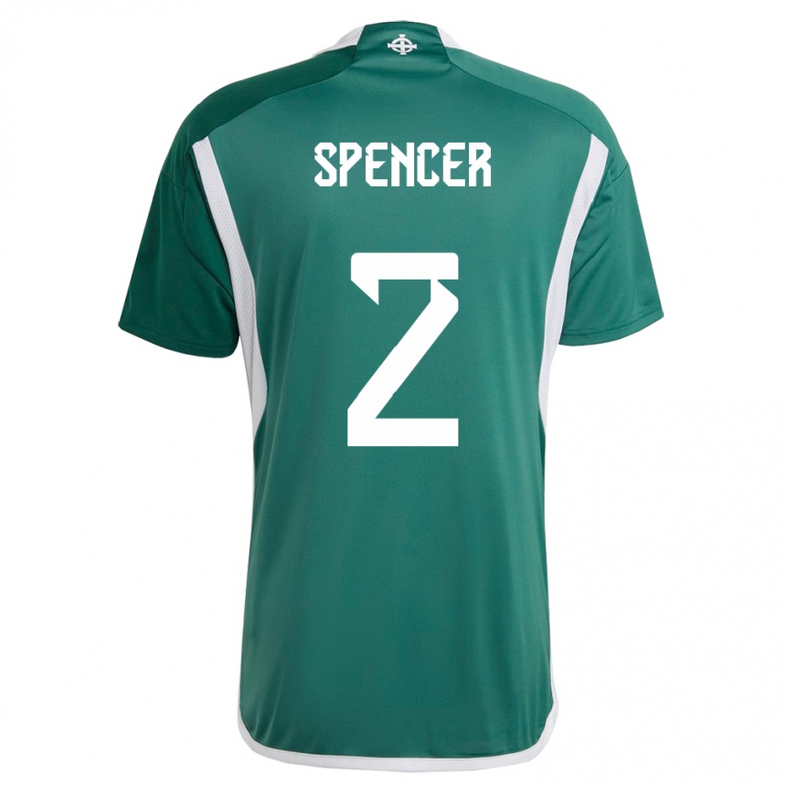 Kids Football Northern Ireland Brodie Spencer #2 Green Home Jersey 24-26 T-Shirt Uk