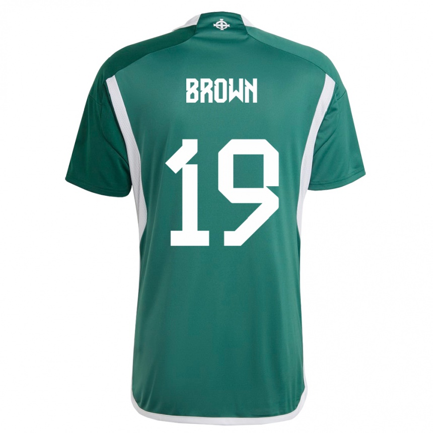 Kids Football Northern Ireland Sean Brown #19 Green Home Jersey 24-26 T-Shirt Uk