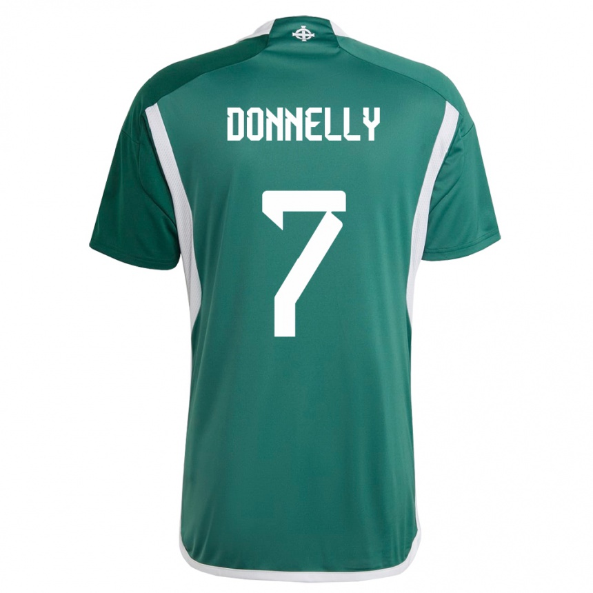 Kids Football Northern Ireland Caolan Donnelly #7 Green Home Jersey 24-26 T-Shirt Uk