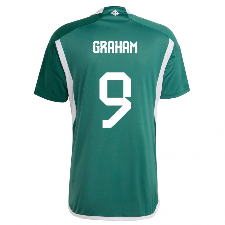 Kids Football Northern Ireland Braiden Graham #9 Green Home Jersey 24-26 T-Shirt Uk