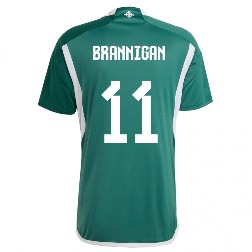 Kids Football Northern Ireland Cole Brannigan #11 Green Home Jersey 24-26 T-Shirt Uk