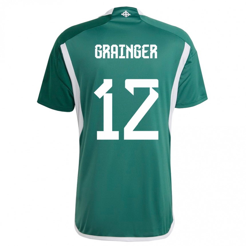 Kids Football Northern Ireland Owen Grainger #12 Green Home Jersey 24-26 T-Shirt Uk