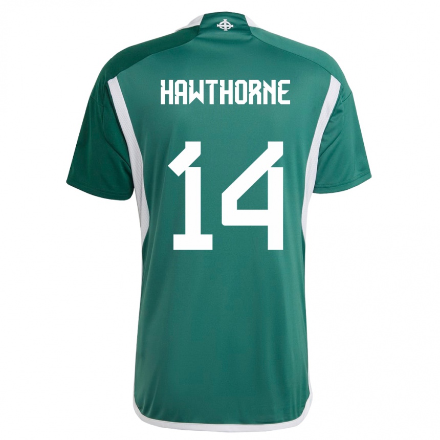 Kids Football Northern Ireland Keevan Hawthorne #14 Green Home Jersey 24-26 T-Shirt Uk