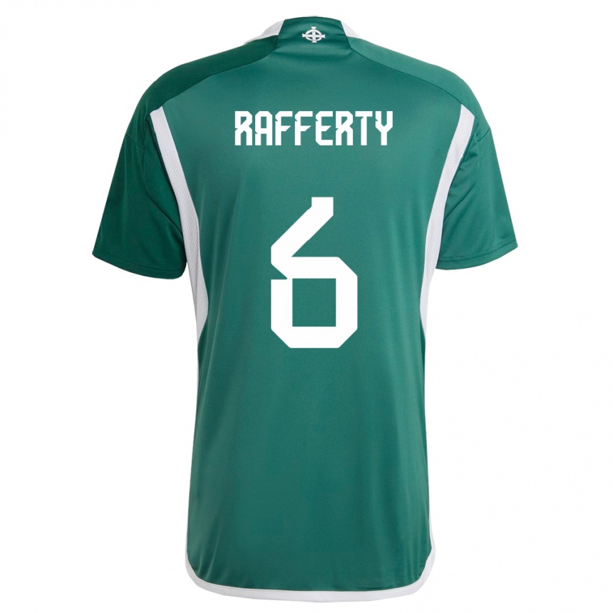 Kids Football Northern Ireland Laura Rafferty #6 Green Home Jersey 24-26 T-Shirt Uk