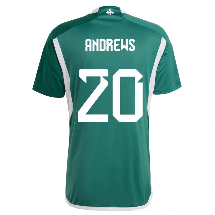 Kids Football Northern Ireland Joely Andrews #20 Green Home Jersey 24-26 T-Shirt Uk