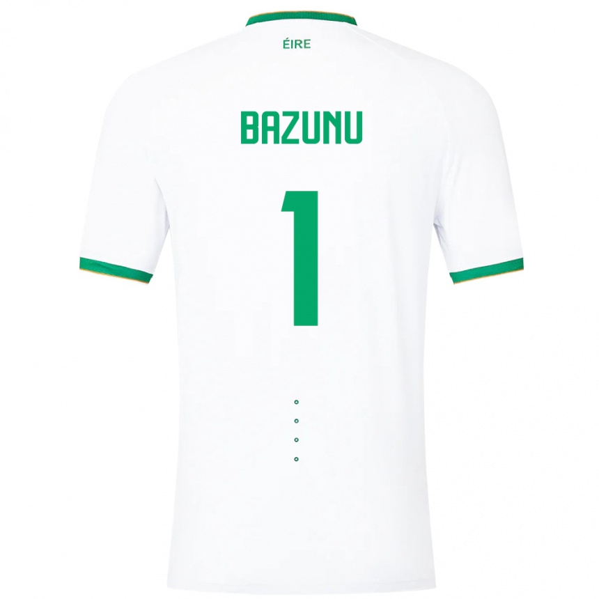 Kids Football Ireland Gavin Bazunu #1 White Away Jersey 24-26 T-Shirt Uk