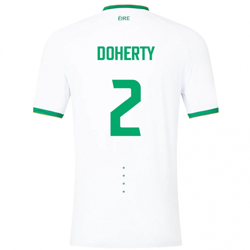 Kids Football Ireland Matt Doherty #2 White Away Jersey 24-26 T-Shirt Uk