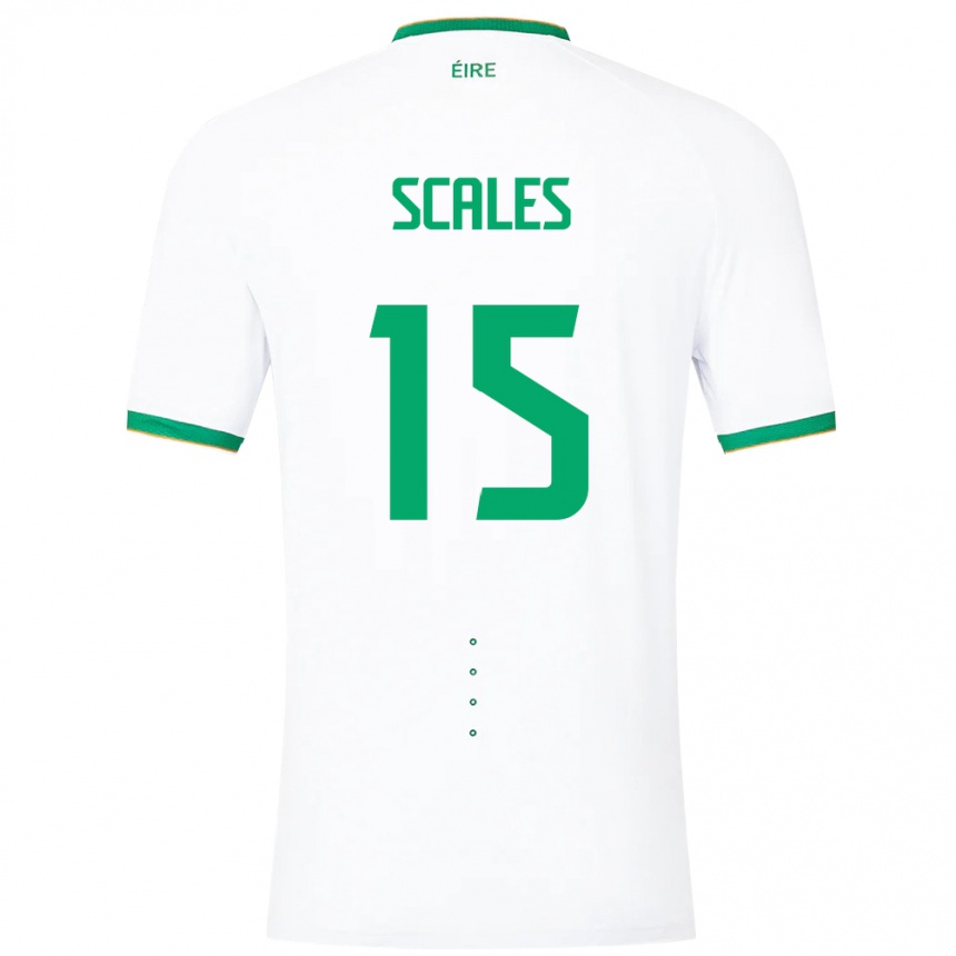 Kids Football Ireland Liam Scales #15 White Away Jersey 24-26 T-Shirt Uk