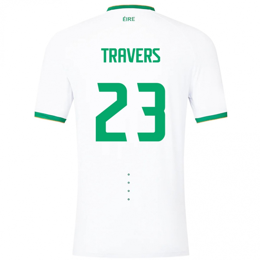 Kids Football Ireland Mark Travers #23 White Away Jersey 24-26 T-Shirt Uk