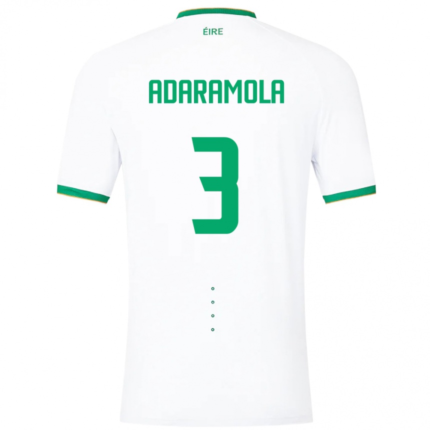 Kids Football Ireland Tayo Adaramola #3 White Away Jersey 24-26 T-Shirt Uk