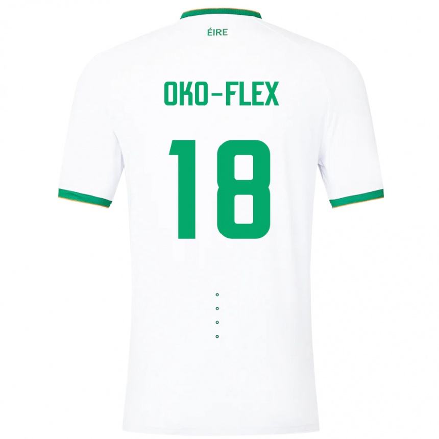 Kids Football Ireland Armstrong Oko-Flex #18 White Away Jersey 24-26 T-Shirt Uk