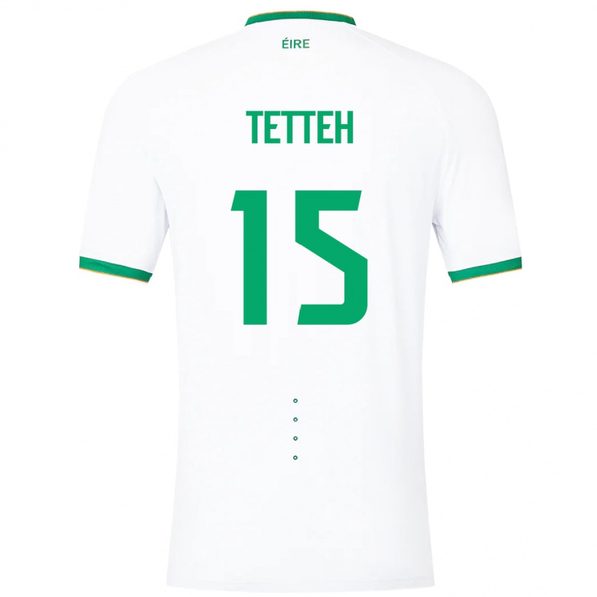 Kids Football Ireland Gideon Tetteh #15 White Away Jersey 24-26 T-Shirt Uk